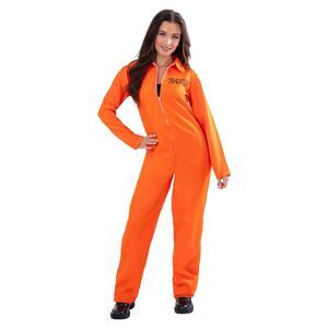 Smiffys Womens/Ladies Escaped Prisoner Costume / Orange